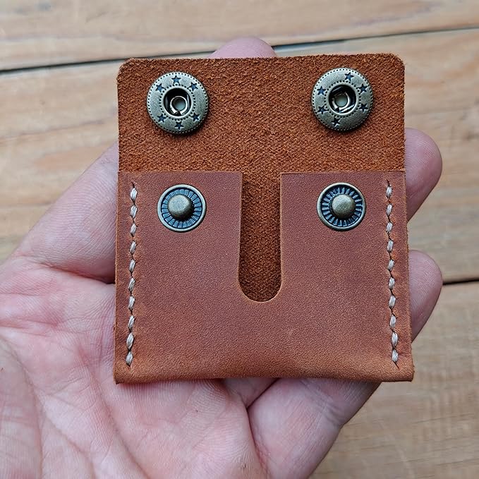 Handmade Leather Safety Razor Travel Cover, Double Edge Razor Head Protective Sheath For men Fits Most Safety Razors (Brown)