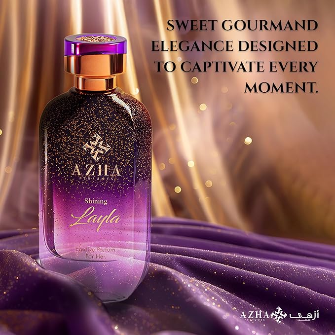 Shining Layla Eau de Parfum for Women, Creamy Vanilla Gourmand Perfume Spray with Coconut, Almond, Chocolate & Praline, Long Lasting Women's Fragrance, Butterfly Nebula, 3.4 Fl Oz