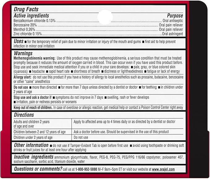 Orajel 4X for Toothache & Gum Pain: Severe Cream Tube 0.33oz- From Oral Pain Relief Brand