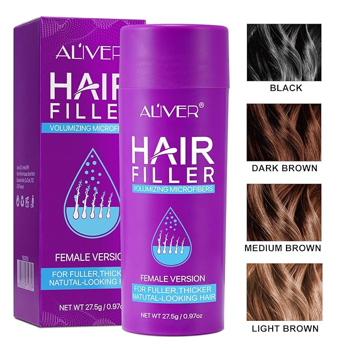 Hair Fibers for Thinning Hair for Women - Black - 27.5g Hair Building Fibers - Instantly Conceals Hair Loss - Revitalize Your Hair, Unlock Thicker, Fuller Tresses