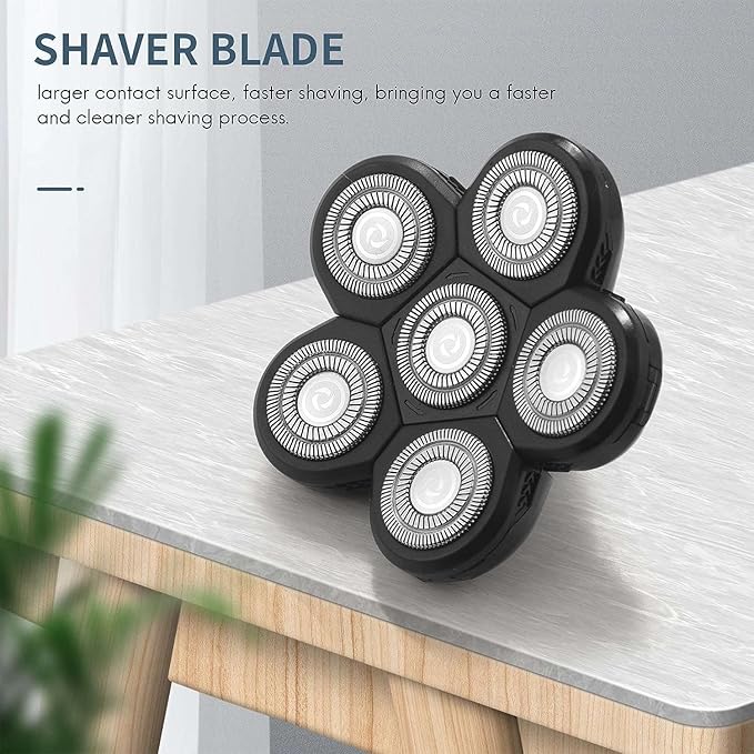Head Shavers Replacement Blades, 6 Blades Head Shaver for Bald Men Replacement, Easy Install Electric Razor Shaver,Shaver Replacement Blades, Head Shavers for Bald Men, Shaver Head Replacemen(6 heads)
