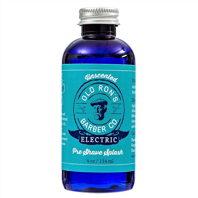 Old Ron's Barber Co. Electric Pre-Shave Splash, Unscented, 4 oz (1-pack)