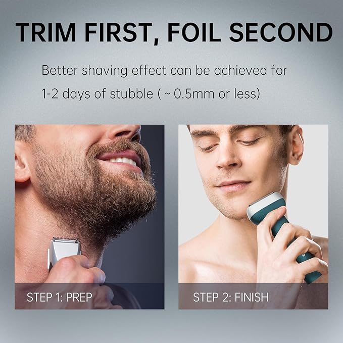 Electric Shaver for Men with Floating Arc 3-Blade, 9000 RPM, Magnetic Head, 1 Hour Fast Type-C Charging can Last for 60 Days, IPX7 Waterproof, Skin-Friendly Blade for Smooth Shaving, Green
