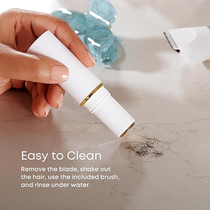 Bushbalm Touch-Up Trimmer for Face - Painless Facial Hair Remover for Peach Fuzz & Fine Hairs - Waterproof Cordless Rechargeable Grooming Tool with LED Light - Frankie
