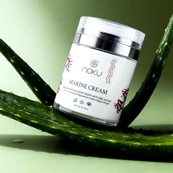 Noku Marine Cream 100ml – Ultra-Hydrating Anti-Aging Moisturizer for Men & Women | Red Algae, Vegan Collagen & Argireline Peptides | Airless Jar, Vegan, Cruelty-Free, Award-Winning Skincare