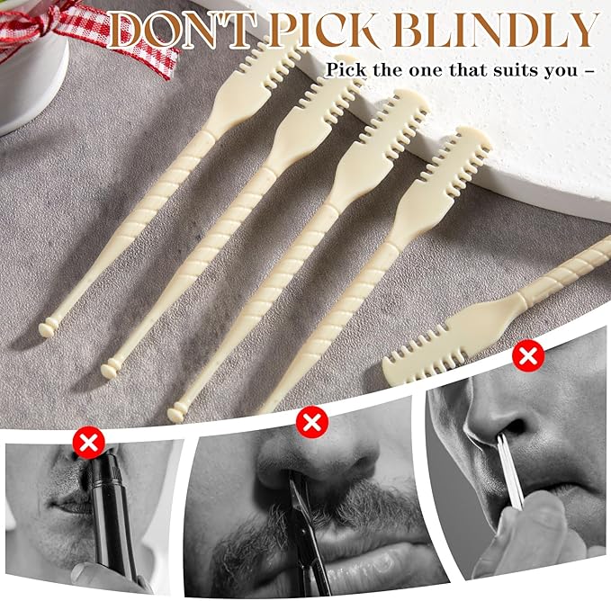Lothee 50 Pcs Manual Nose Hair Trimmer - Rotating Nasal Hairs Razor Cutter Nose Hairs Cleaner for Women and Men - Portable Nostril Hair Remover Tools for Home and Beauty Salon