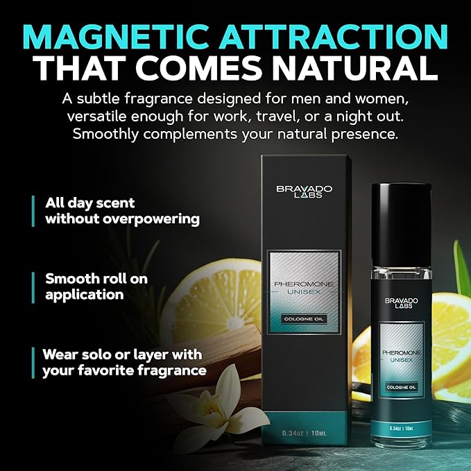 Premium Unisex Pheromones Cologne – Long-Lasting Pheromoes for Men & Women - Attract and Boost Confidence – Daily Wear Fragrance - Roll-On - Made in USA