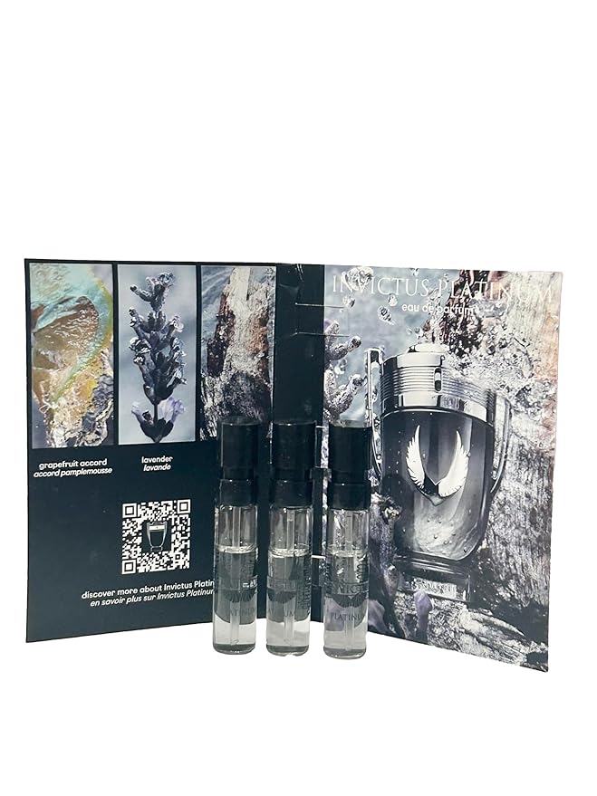 Paco Rabanne INVICTUS PLATINUM EDP MEN spray vial perfume 1.5 ml / 0.05 fl oz - Set of 3