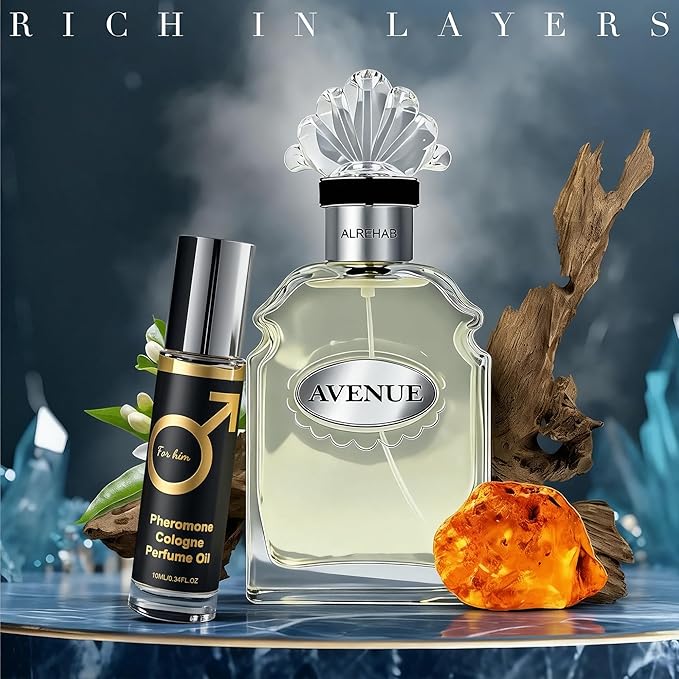 Avenue Men's Cologne 3.4 Fl. Oz Eau De Parfum, Fresh Natural Spicy Woody Notes, Modern Masculine,Fragrance Pheromone