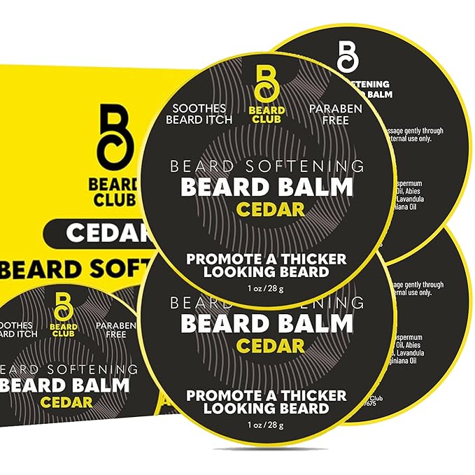 The Beard Club Cedar Beard Butter - Men's Styling Balm, Softener, Moisturizer, and Leave-In Conditioner - Beard Wax - 2oz