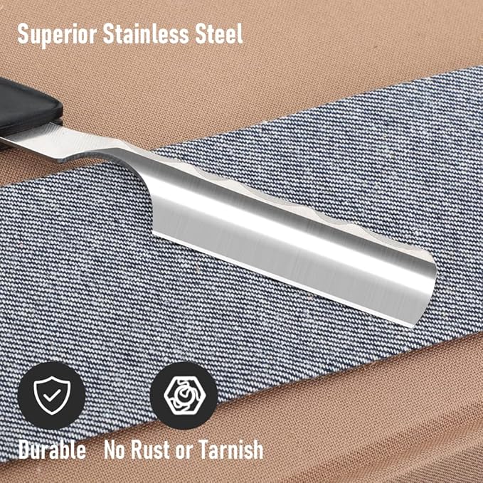 Straight Razor With Strope - Professional Straight Edge Barber Premium Stainless Steel Shaver With Shaving Strop for Men Home & Salon Grooming Using (NO.155)