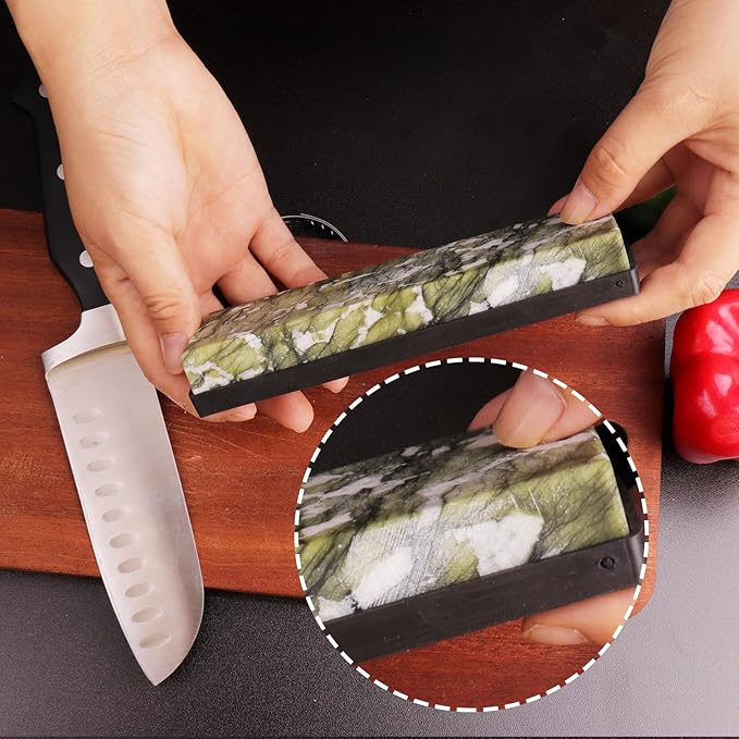 10000# Sharpening Stone,Ultra Fine Polishing Mirror Edge Stone with Non-slip Base Natural Green Whetstone for Knives Tools,Cutting Tools (5.9x1.97x0.79Inch)
