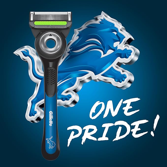 Gillette Labs Special NFL Lions Edition Shaving Razor for Men - 1 Handle, 1 Razor Blade Refill, Perfect for Game Day Grooming, GilletteLabs with Exfoliating Bar