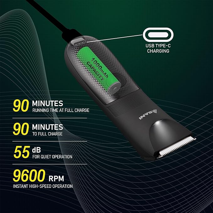 Manscape Body & Groin Hair Trimmer for Men - USB-C Rechargeable Groomer Razor with Ceramic Blade, LED Light, IPX7 Waterproof, Wet/Dry Electric Shaver, For Chest, Back, Hair Care, Balls, Asani Upkeeper