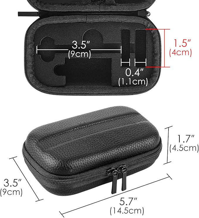 Linkidea Hard Travel Case Compatible with Vikings, Merkur, Shaving Revolution Double Edge Safety Razor, Storage Box Organizer for Safety Razor & Shaving Attachments (Lychee Vegan Leather), Black,