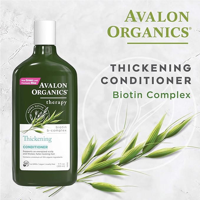 Avalon Organics All Natural Biotin B-Complex Therapy Conditioner, 11 Fl Oz