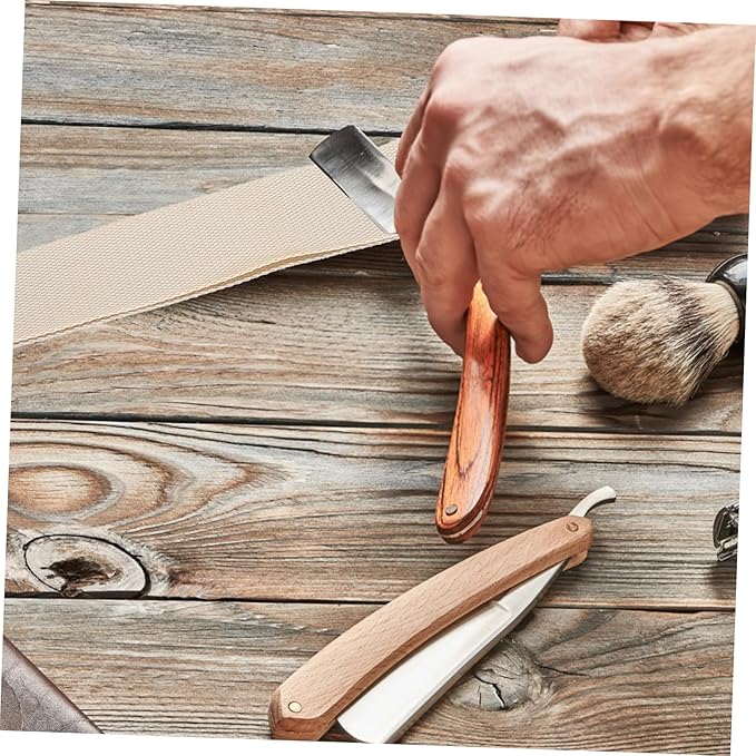 PartyKindom Portable Canvas Sharpening Strap for Razor Scissors Durable Barber Strop for Straight Razors Knives and Fine Edges Father Day Gift