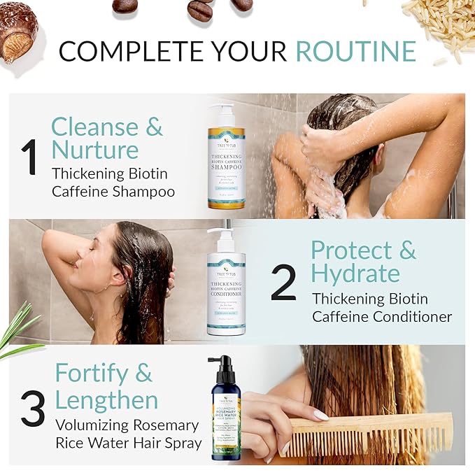 Tree To Tub Biotin Conditioner - Activating Caffeine for Fuller Hair, Thickening Conditioner for Women & Men for Dry Damaged Hair, Sulfate Free w/Organic Argan Oil & Aloe
