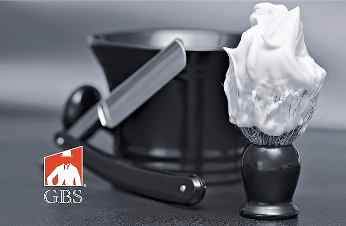 G.B.S Natural Shaving Soap kit- Black Shaver Mug Beard Care, All-Natural Shaving Soaps Healthy Beard for Men’s Grooming Mug Fits up to 4 oz Sandalwood, Cedar Pine Shaving Soap 85g Each Soap