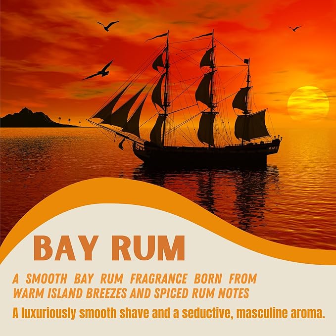 G.B.S 97% Bay Rum All-Natural Shave Soap Made with Shea Butter Coconut Oil, Avocado Oil, Balm Soap Towel & Travel Kit