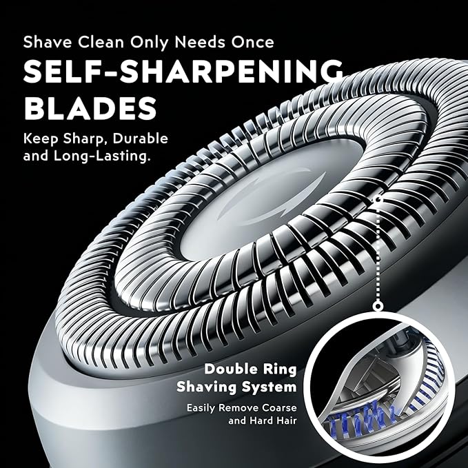 Head Shavers for Bald Men, 6-in-1 Detachable Electric Head Shaver Grooming Kit, 7D Floating Wet & Dry Rotary Shavers, Waterproof, LED Display, Cordless, USB Fast Charging for Hair/Face/Beard