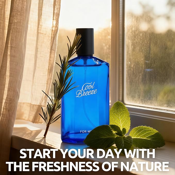 Men’s Cologne Cool Breeze Original Natural Spray Eau De Toilette,Long-Lasting Scent Perfume for Men Elegant Bottle - Great Holiday Gift, 3.4 Fl Oz/100 Ml