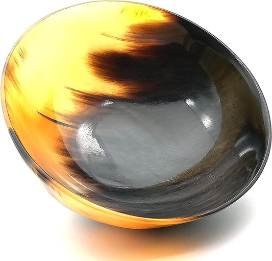 Shaving & Serving Bowl Natural Yak Horn Shaving Soap Bowl Shaving Cup for Men Real Horn Shave Bowl Lathering Up Shaving Soap Cup Bowls.Gift for Husband Boyfriend 5”RoundX2”deep