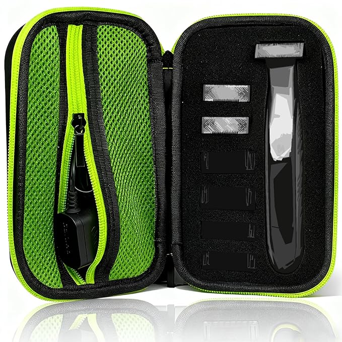 LinMei Hard Travel Case for Electric Trimmers & Shavers - Protective Organizer Compatible with QP27XX, QP28XX and QP6XXX - EVA Shell with Accessory Pocket - Black (Case Only)