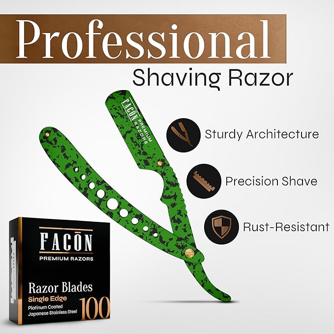 Facón Straight Razors for Men + Facón Transparent Shaving Gel for Men