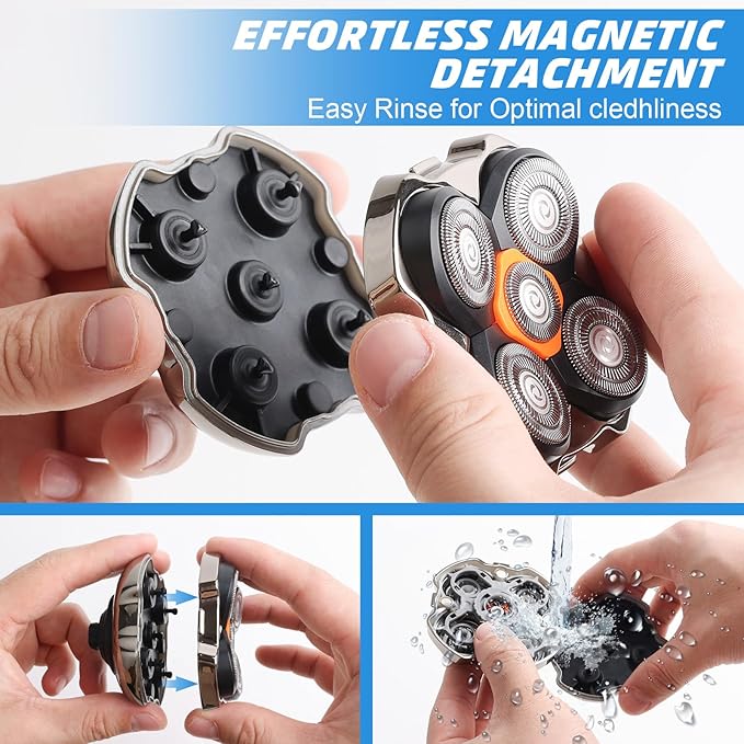 Universal 5 Magnetic Shaver Replacement Blades Compatible with FREEBird SHPAVVER Wyklaus Head Shaver and Other BRAND