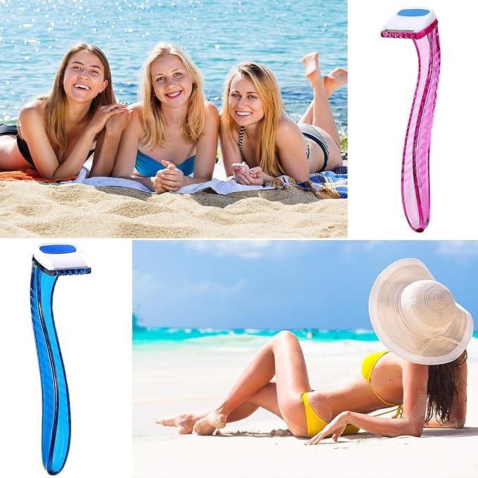 Honoson 12 Pcs Disposable Bikini Razors for Women Bikini Line Trimmer Shaver Small T Type Razor Durable Travel Accessories Pubic Hair Removal Beauty for Body Cosmetic Tool(Light Pink, Yellow, Blue)