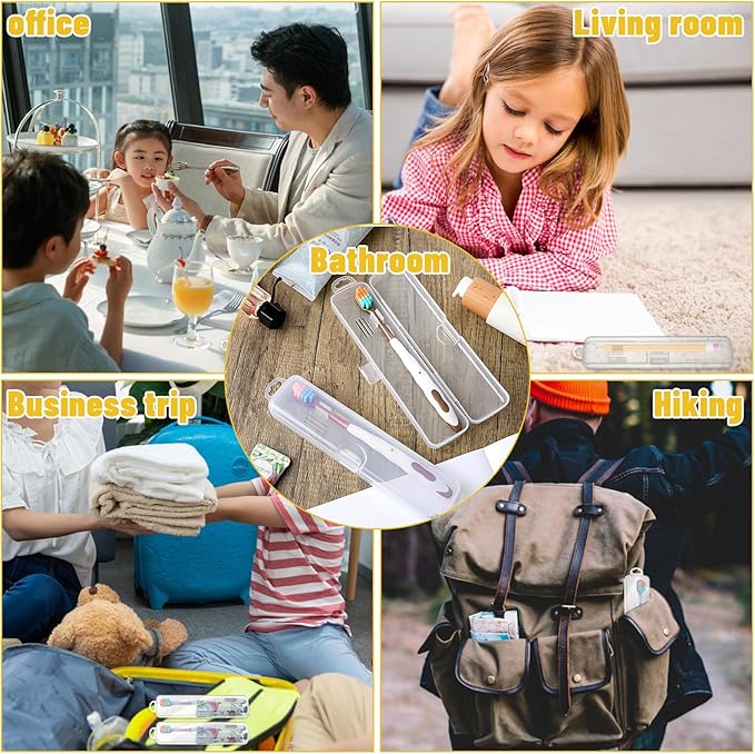 Travel Toothbrush Case, 2 Pcs Travel Size Toothbrush Holder Portable Clear Toothbrush and Toothpaste Storage Container Hard Plastic Transparent Toothbrush Carrying Box for Travel Use