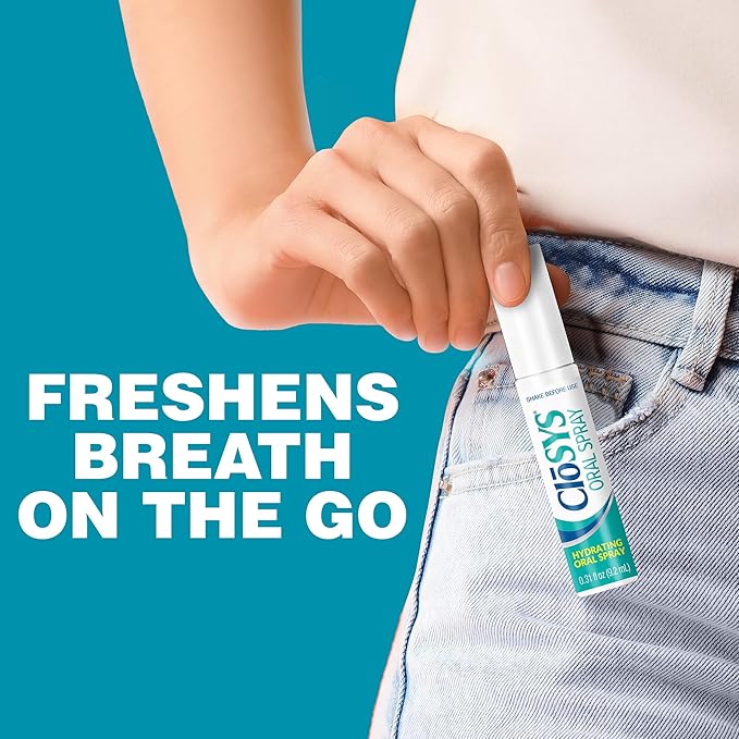 CloSYS Oral Breath Spray, Sugar Free Mouth Spray for Bad Breath, pH Balanced Mint Flavored 0.31oz (9 Count)