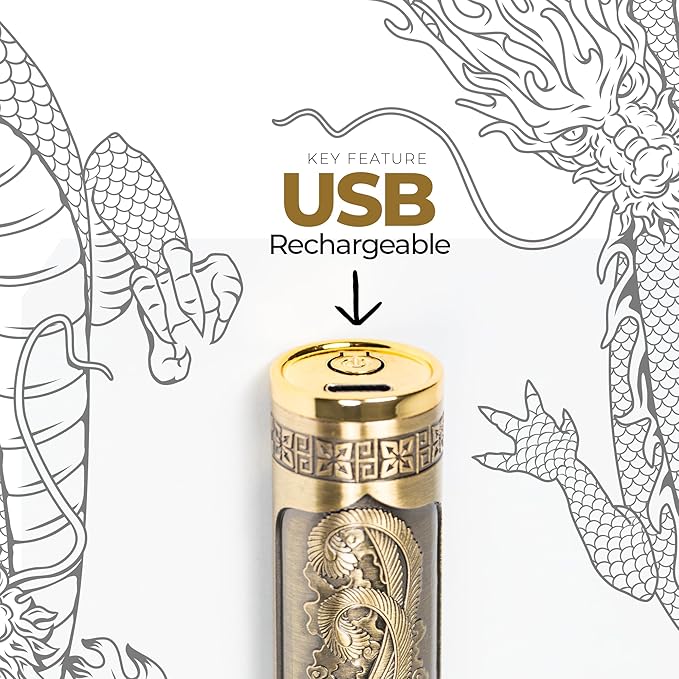 Limited Edition Handsome Habits Cordless Hair Trimmer for Men - Rechargeable Electric Razor with Stylish Metal Body, Year of The Dragon Design