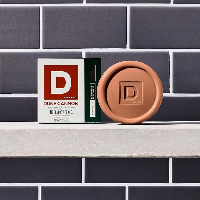 Duke Cannon Everlasting Puck Soap – Bourbon & Sawtooth 2-Pack Set, Rounded Men’s Bar Soap with Masculine Scents, 5 oz (4 Pack)