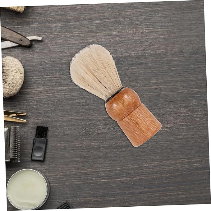 Retro Beard Grooming Brush Wooden Handle Manual Shaving Brush for Men Boar Bristle Foam Applicator for Shaving for Travel and Home Use