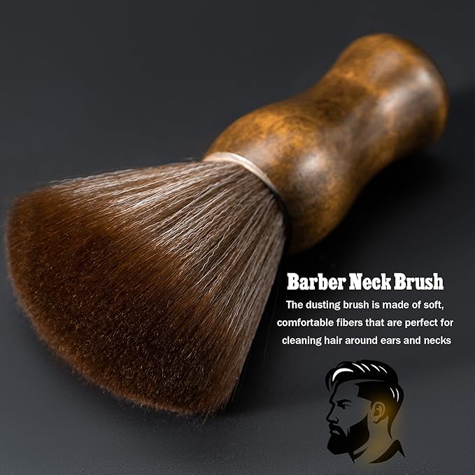 SALONSILK Barber Neck Duster Shaving Brush Set, 5 in 1 Professional Barber Accessories Cleaning Supplies, Hair Cutting Cleaning Hairbrush Styling Tool