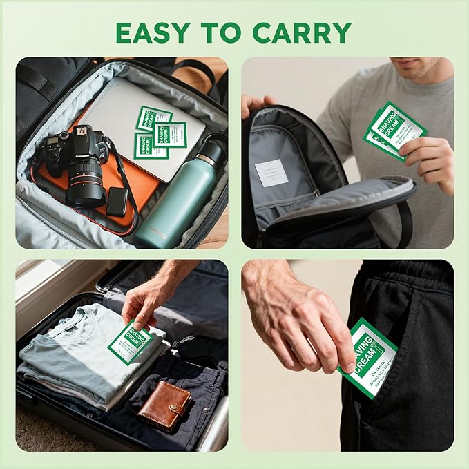 Travel Size Shaving Cream Bulk-Pack of 100,Individually Wrapped 8 ml/0.28 fl oz Mini Disposable Shaving Cream in Bulk for Hotel,Homeless,Shelter,Charity