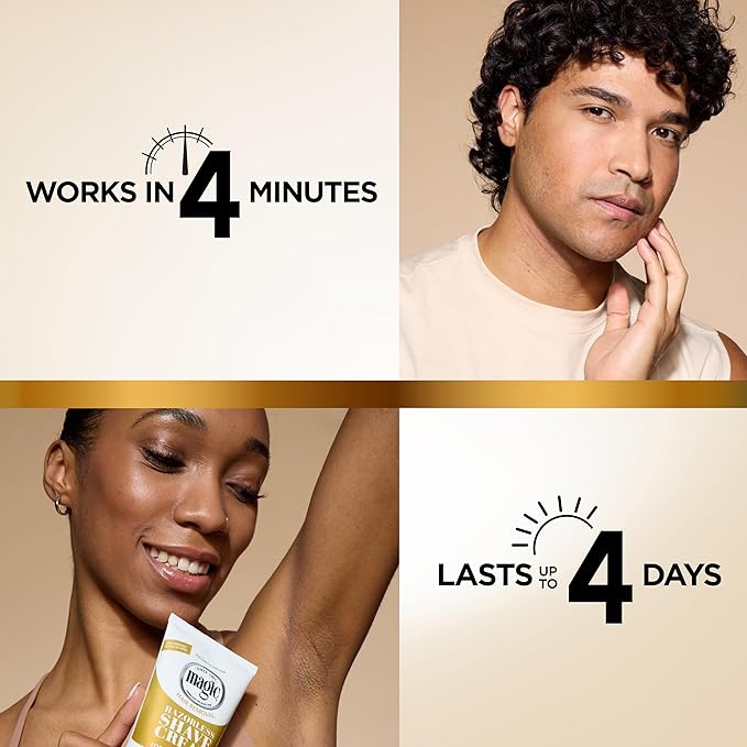 SoftSheen-Carson Magic Razorless Shaving Cream,Depilatory Hair Removal Cream,Works in 4 Minutes for Coarse,Curly Hair,6 Oz,(Pack of 2)