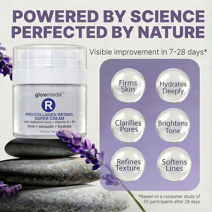 Anti-Aging Face Cream with Retinol & Hyaluronic Acid – Made in USA – Pro-Collagen Night Cream for Women & Men – Firming Face & Neck Moisturizer for Fine Lines, Wrinkles & Aging Skin – 1.7 fl oz
