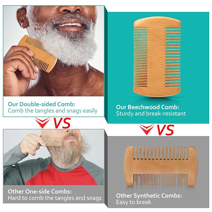 Birthday Gifts for Men - Beard Kit w/Beard Oil & Balm, Beard Brush & Comb, Beard Wash/Shampoo for Men's Self-care, Anniversary | Birthday Gifts for Him Husband Boyfriend Dad Son Friend Brother