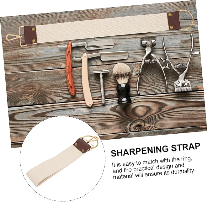 Vaguelly Professional Dual-layer Canvas Razor Strop for Easy Sharpening and Lightweight Polishing Strap for Shaving Blades and Scissors