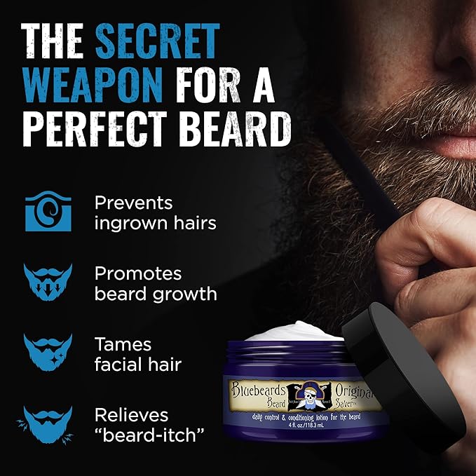 Bluebeards Original Leave In Beard Conditioner for Men - 4 oz Beard Saver Infused with Aloe & Lime - Beard Softener that Deeply Conditions and Moisturizes Your Moustache and Skin - Made in USA