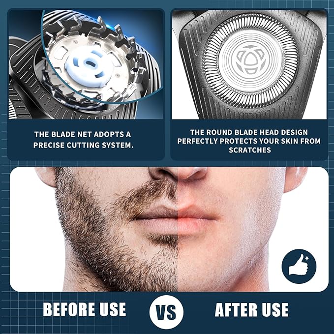 2 Pack SH71/50 Shaving Heads Compatible with Phili*s Shavers Series S5000 (S5XXX),S7000 (S7XXX) (grey)