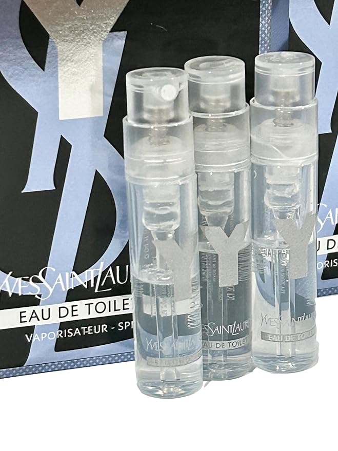 YVES SAINT LAURENT YSL Y Men Sample Perfume EDT Spray Trial Size Partially Filled Vials 1.2 ml / 0.04 fl oz (set of 3)