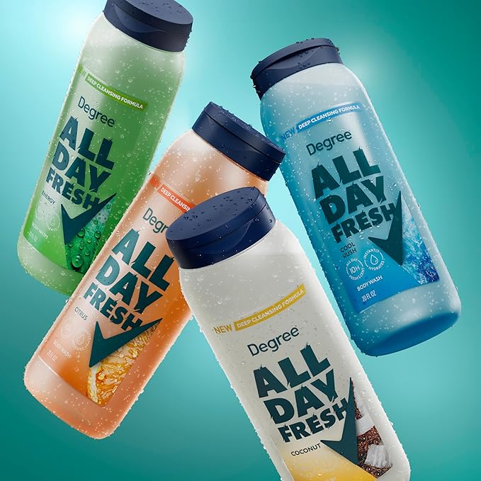 Degree All Day Fresh Body Wash Fresh Energy Deep Cleansing 20 FO