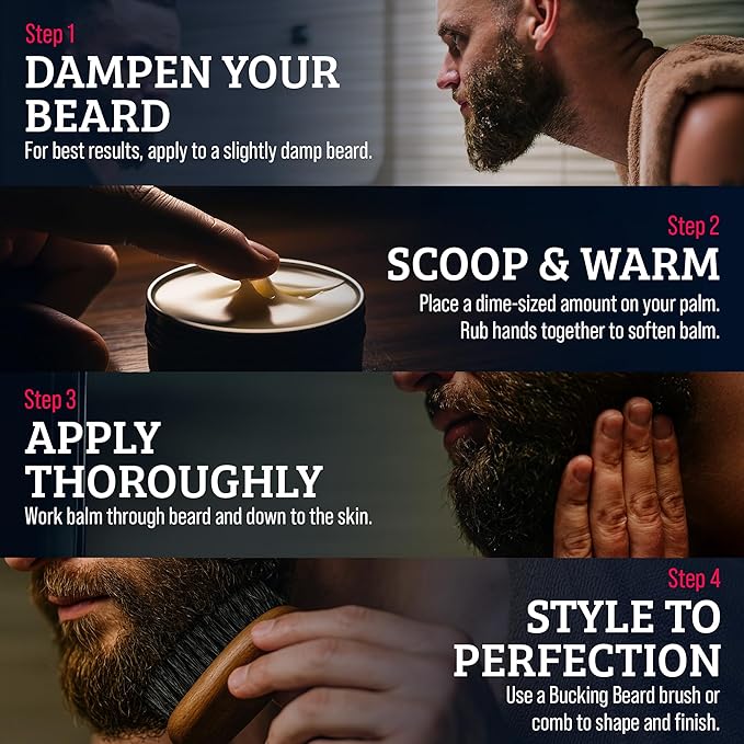 Beard Balm - Beard Softener for Men with Natural Ingredients - Jojoba Oil, Argan Oil & Shea Butter - Vegan, Cruelty-Free, Hypoallergenic Mustache Wax for Men - 2 oz