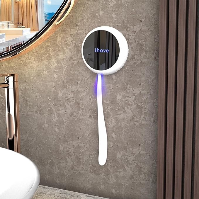 iHave Toothbrush Sanitizer Holder: Auto-Cycle UV Disinfection & Magnetic Wall-Mount for Manual & Electric Brushes | Portable Toothbrush Holders for Home & Apartment,Bathroom Decor & Travel Essential