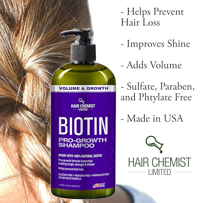 Hair Chemist Biotin Pro-Growth Shampoo 33.8 oz. - Shampoo for Thinning Hair and Hair Loss