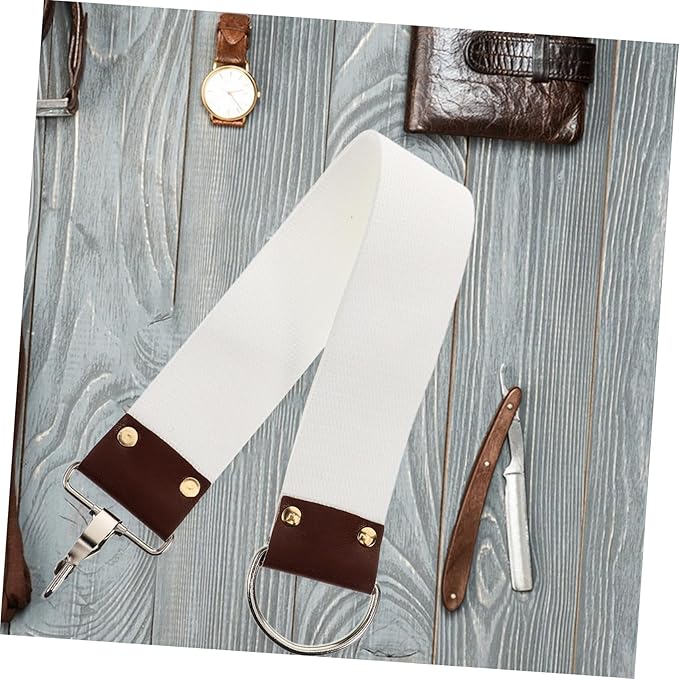 minkissy Dual Layer Canvas Strop Professional Shaving Belt for Straight Easy to Clean Portable Design for Barbershops and Personal Use Reduces Blade Irritation